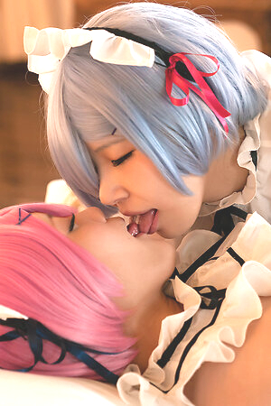 Two Japanese girl Nagi Tsukino and Aya Komatsu have lesbian sex