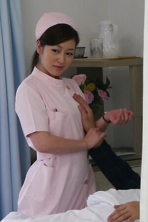 Hot nurse Maria Ono sucks her patient to heal him