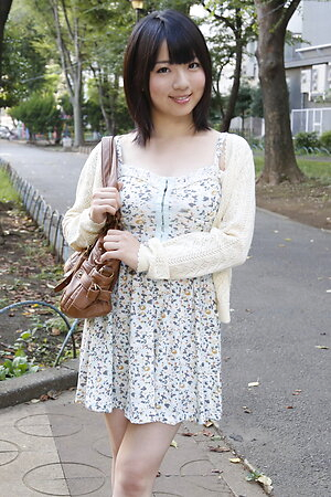 Spoiled teen Madoka Adachi walks in a park to find a man to fuck